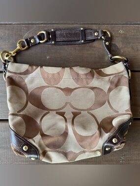 Vintage Y2K Coach Carly Hobo Bag Jacquard Monogram 10619